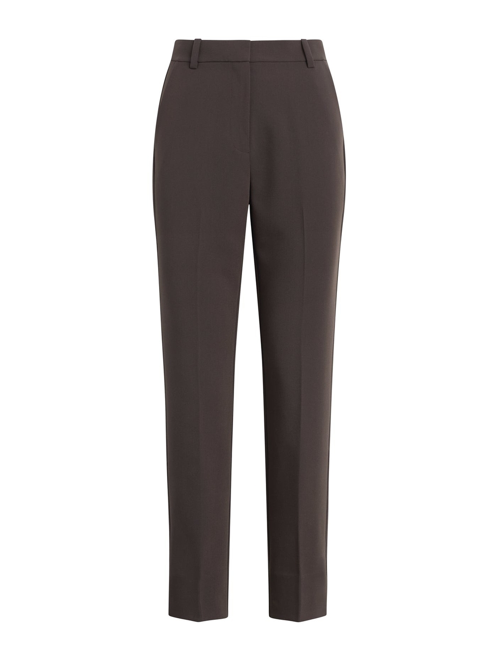 Tailored Straight-Leg Women's Dress Pants — Dark Brown